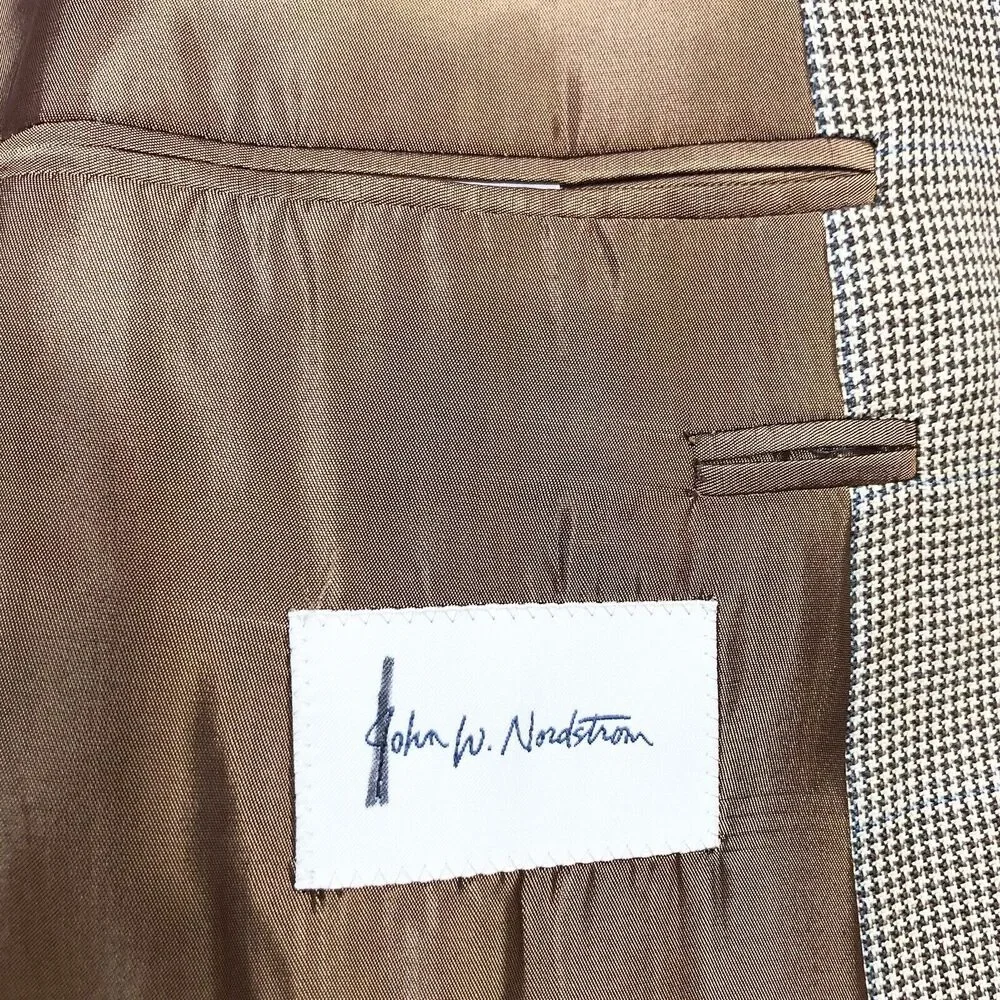 John W Nordstrom Loro Piana Cashmere, Silk Houndstooth Men's Blazer 48R Canada